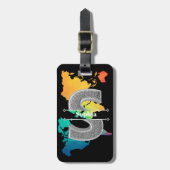 Gepersonaliseerde S Initiaal Silver Monogram Jouw  Bagagelabel (Voorkant verticaal)