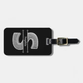 Gepersonaliseerde S Initiaal Silver Monogram Jouw  Bagagelabel (Voorkant horizontaal)