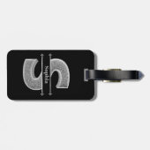 Gepersonaliseerde S Initiaal Silver Monogram Jouw  Bagagelabel (Achterkant horizontaal)