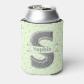 Gepersonaliseerde S Initiaal Silver Monogram Jouw  Blikjeskoeler (Blikje Achterkant)