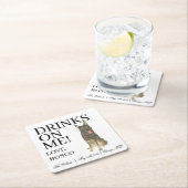 Gepersonaliseerde Sable Duitse herder bruiloft Kartonnen Onderzetters (Insitu)