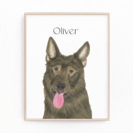 Gepersonaliseerde Sable Shepherd Art Foto Afdruk