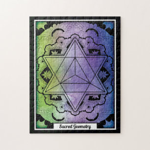 Gepersonaliseerde Sacred Geometry Tetrahedron Legpuzzel