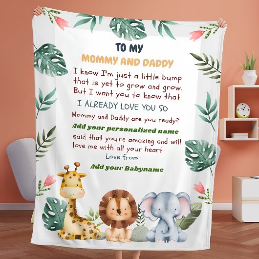 Gepersonaliseerde Safari Baby Dekens met Bericht