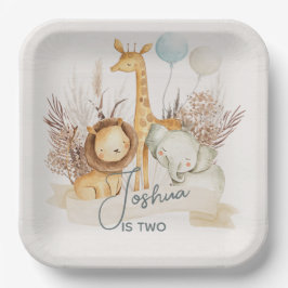 Gepersonaliseerde Safari Dieren Papieren Borden Bordje
