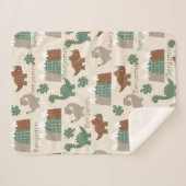 Gepersonaliseerde Safari Dinosaur Aangepaste naam  Sherpa Deken (Voorkant (horizontaal))