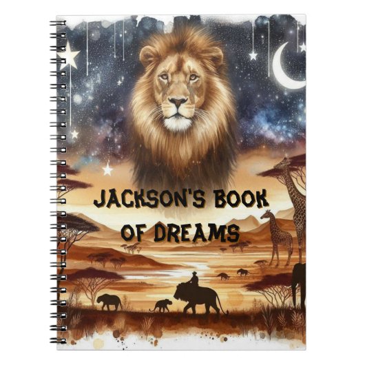 Gepersonaliseerde Safari Dream Journal Notitieboek (Voorkant)