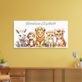 Gepersonaliseerde Safari Nursery Art Elegante Wate Canvas Afdruk (Insitu (Woonkamer))