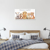 Gepersonaliseerde Safari Nursery Art Elegante Wate Canvas Afdruk (Insitu (Slaapkamer))