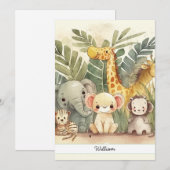 Gepersonaliseerde Safari-Oerwouden Feestdagenkaart (Voorkant / Achterkant)