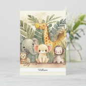 Gepersonaliseerde Safari-Oerwouden Feestdagenkaart (Staand voorkant)