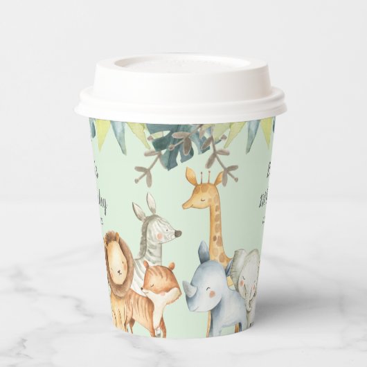 Gepersonaliseerde safari oerwouden - Munten verjaa Papieren Bekers (Links)