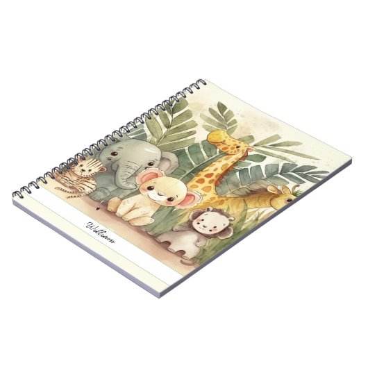 Gepersonaliseerde Safari-Oerwouden Notitieboek (Linkerzijde)