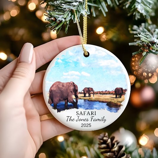 Gepersonaliseerde Safari Ornament, Afrika Gift Keramisch Ornament