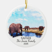 Gepersonaliseerde Safari Ornament, Afrika Gift Keramisch Ornament (Voorkant)