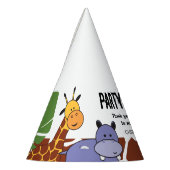 Gepersonaliseerde Safari Party Dier verjaardagsfee Feesthoedjes (Links)
