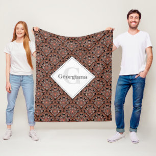 Gepersonaliseerde Safari Sunset Bohemian Mandala S Fleece Deken