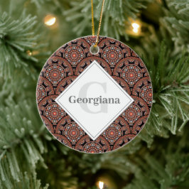 Gepersonaliseerde Safari Sunset Bohemian Mandala S Keramisch Ornament