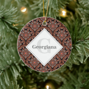 Gepersonaliseerde Safari Sunset Bohemian Mandala S Keramisch Ornament