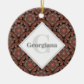 Gepersonaliseerde Safari Sunset Bohemian Mandala S Keramisch Ornament (Voorkant)
