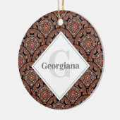 Gepersonaliseerde Safari Sunset Bohemian Mandala S Keramisch Ornament (Links)