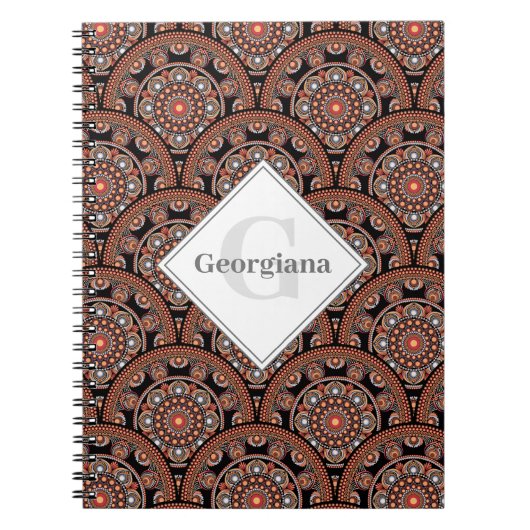 Gepersonaliseerde Safari Sunset Bohemian Mandala S Notitieboek (Voorkant)