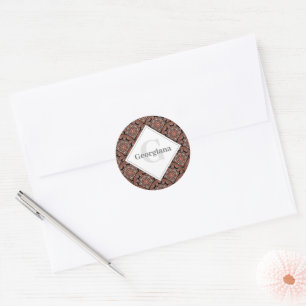 Gepersonaliseerde Safari Sunset Bohemian Mandala S Ronde Sticker
