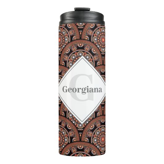 Gepersonaliseerde Safari Sunset Bohemian Mandala S Thermosbeker (Voorkant)