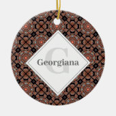 Gepersonaliseerde Safari Sunset Bohemian Mandala T Keramisch Ornament (Voorkant)