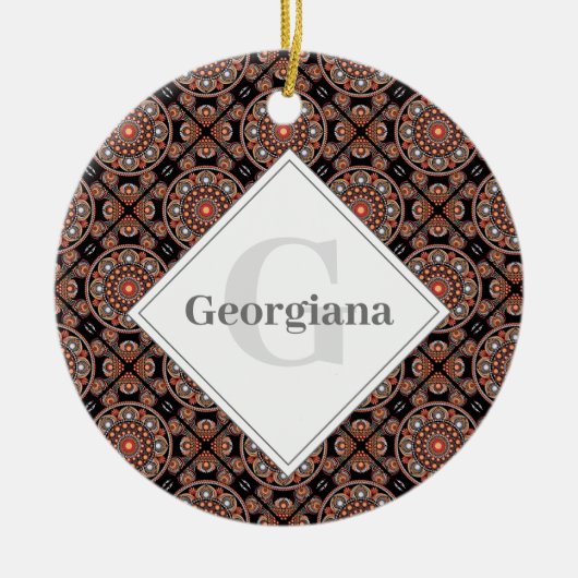 Gepersonaliseerde Safari Sunset Bohemian Mandala T Keramisch Ornament (Voorkant)
