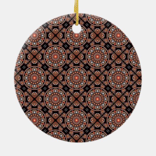 Gepersonaliseerde Safari Sunset Bohemian Mandala T Keramisch Ornament (Achterkant)