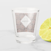 Gepersonaliseerde Safari Sunset Bohemian Mandala T Shot Glas (Achterkant)