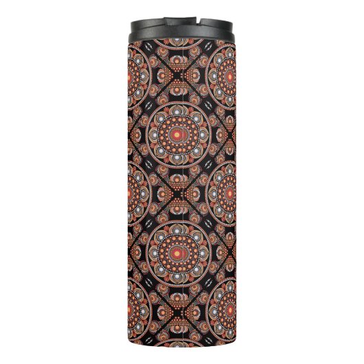 Gepersonaliseerde Safari Sunset Bohemian Mandala T Thermosbeker (Achterkant)