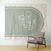 Gepersonaliseerde Sage Bow Congrats Afstudeerder F Wandkleed (In Situ (horizontaal))