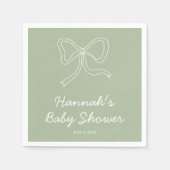 Gepersonaliseerde Sage Green Baby shower servetten (Voorkant)