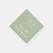 Gepersonaliseerde Sage Green Baby shower servetten (Hoek)