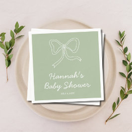 Gepersonaliseerde Sage Green Baby shower servetten
