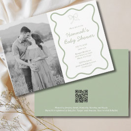 Gepersonaliseerde Sage Green Baby shower uitnodigi Kaart