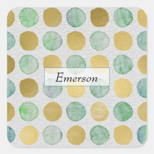Gepersonaliseerde Sage Green Burgundy Floral Vierkante Sticker