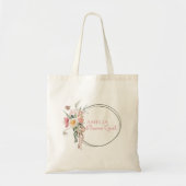 Gepersonaliseerde Sage Green & Dusty Roos Bloemenm Tote Bag (Voorkant)