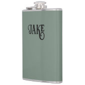 Gepersonaliseerde Sage Green Heupfles (Links)