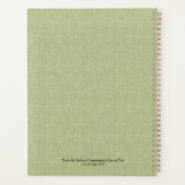 Gepersonaliseerde Sage Green Linen Planner (Achterkant)