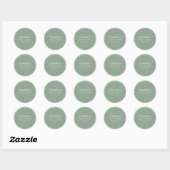 Gepersonaliseerde Sage Green Mod Geometrisch Baby  Ronde Sticker (Vel)