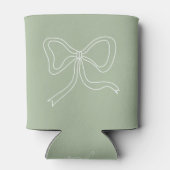 Gepersonaliseerde Sage Green Ribbon Baby shower Fa Blikjeskoeler (Achterkant)
