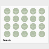 Gepersonaliseerde Sage Green Ribbon Baby shower Fa Ronde Sticker (Vel)