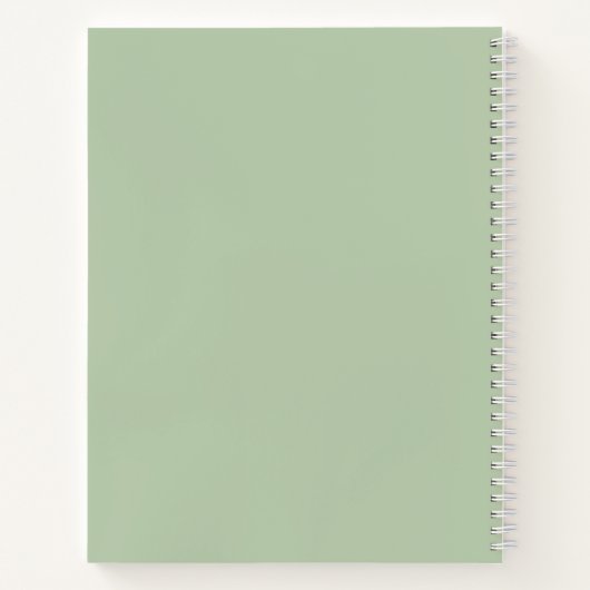 Gepersonaliseerde Sage Green Spiral Notitieboek (Achterkant)