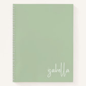 Gepersonaliseerde Sage Green Spiral Notitieboek