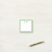 Gepersonaliseerde Sage Groene en Witte Polka Dots Post-it® Notes (Op bureau)