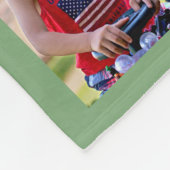 Gepersonaliseerde Sage Groene Fotocollage Monogram Fleece Deken (Hoek)