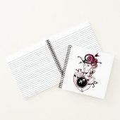 Gepersonaliseerde Sagittarius Art Deco Lady Notitieboek (Binnen)